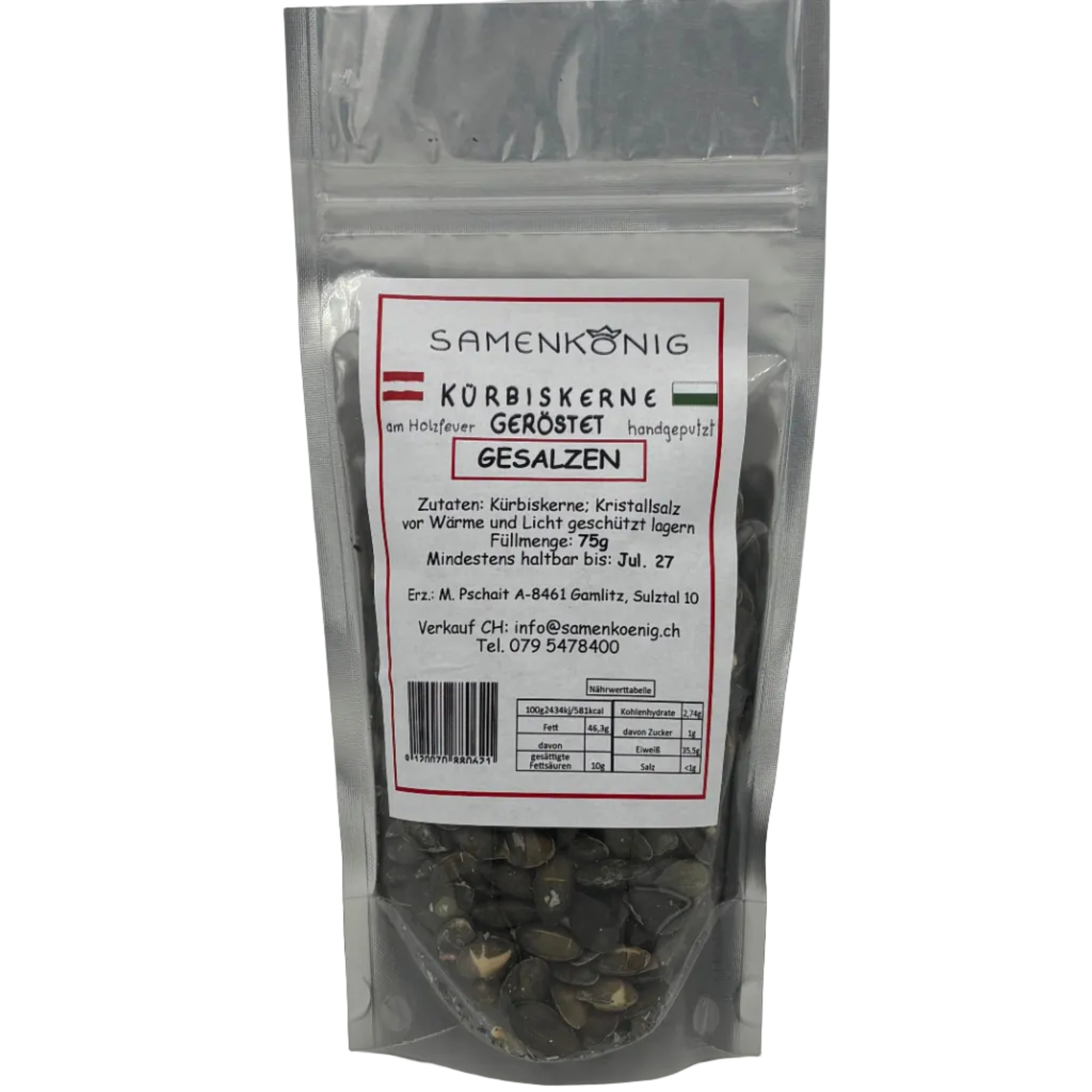 SAMENKÖNIG KÜRBISKERNE GESALZEN 75G