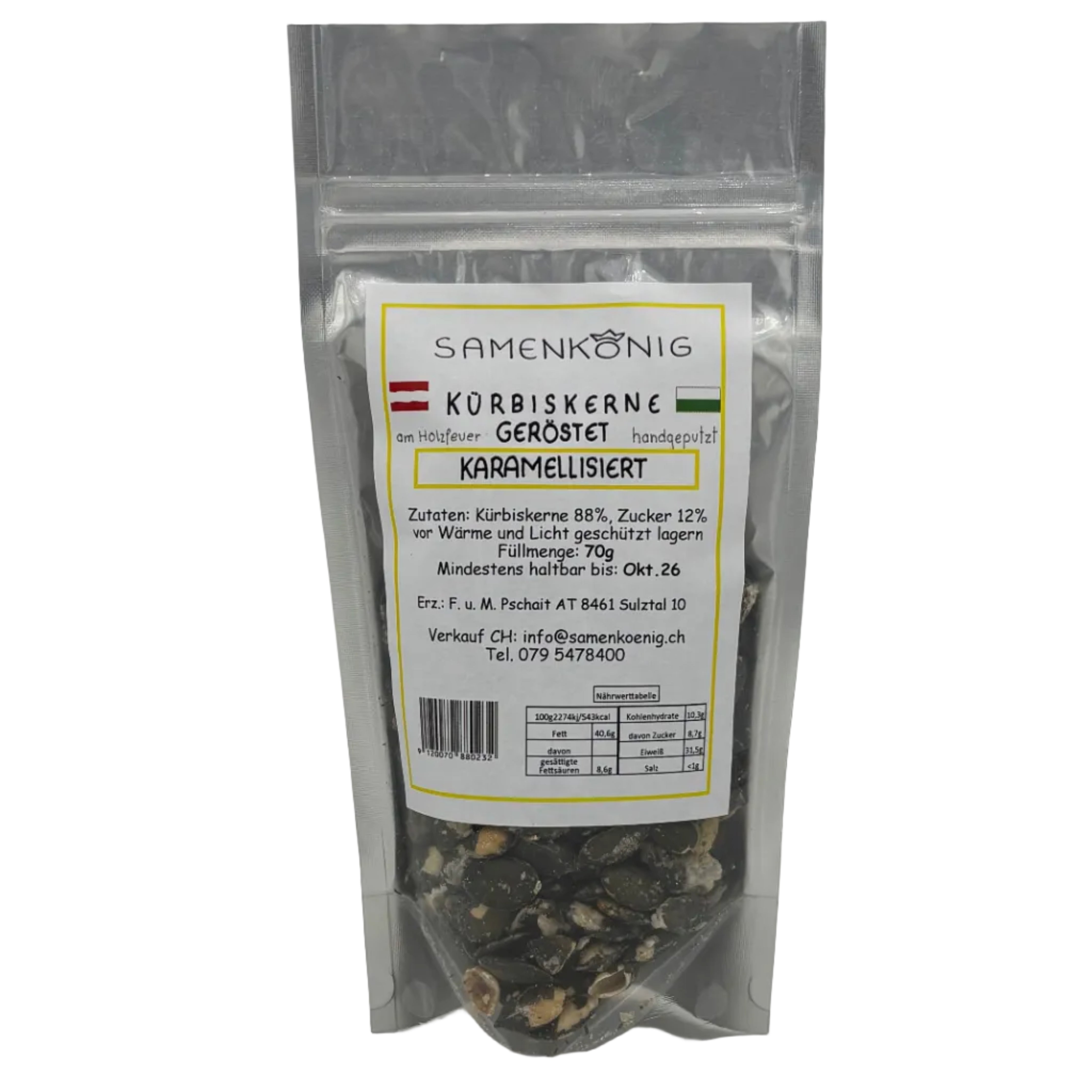 SAMENKÖNIG KÜRBISKERNE KARAMEL 70G