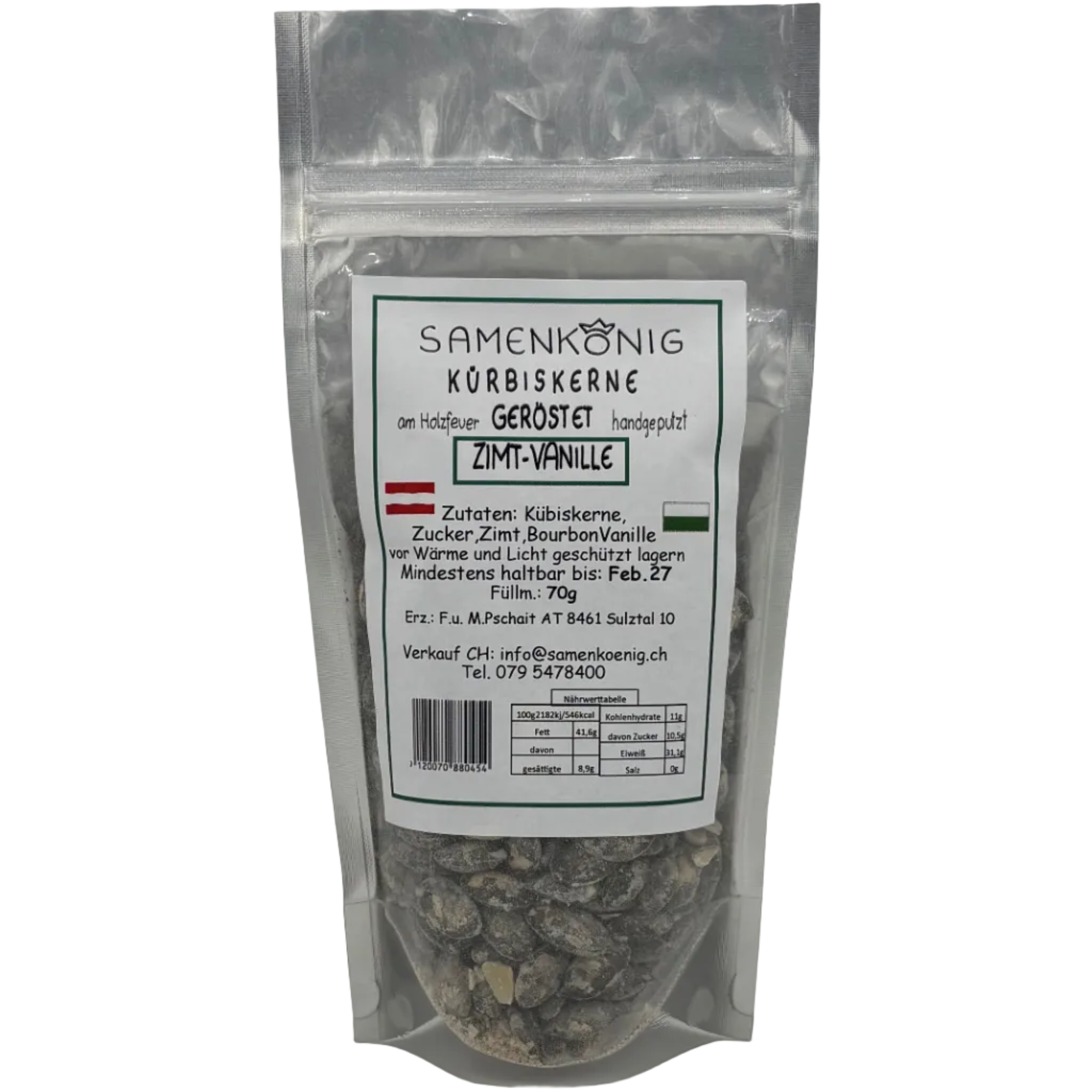 SAMENKÖNIG KÜRBISKERNE ZIMT-VANILLE 70G