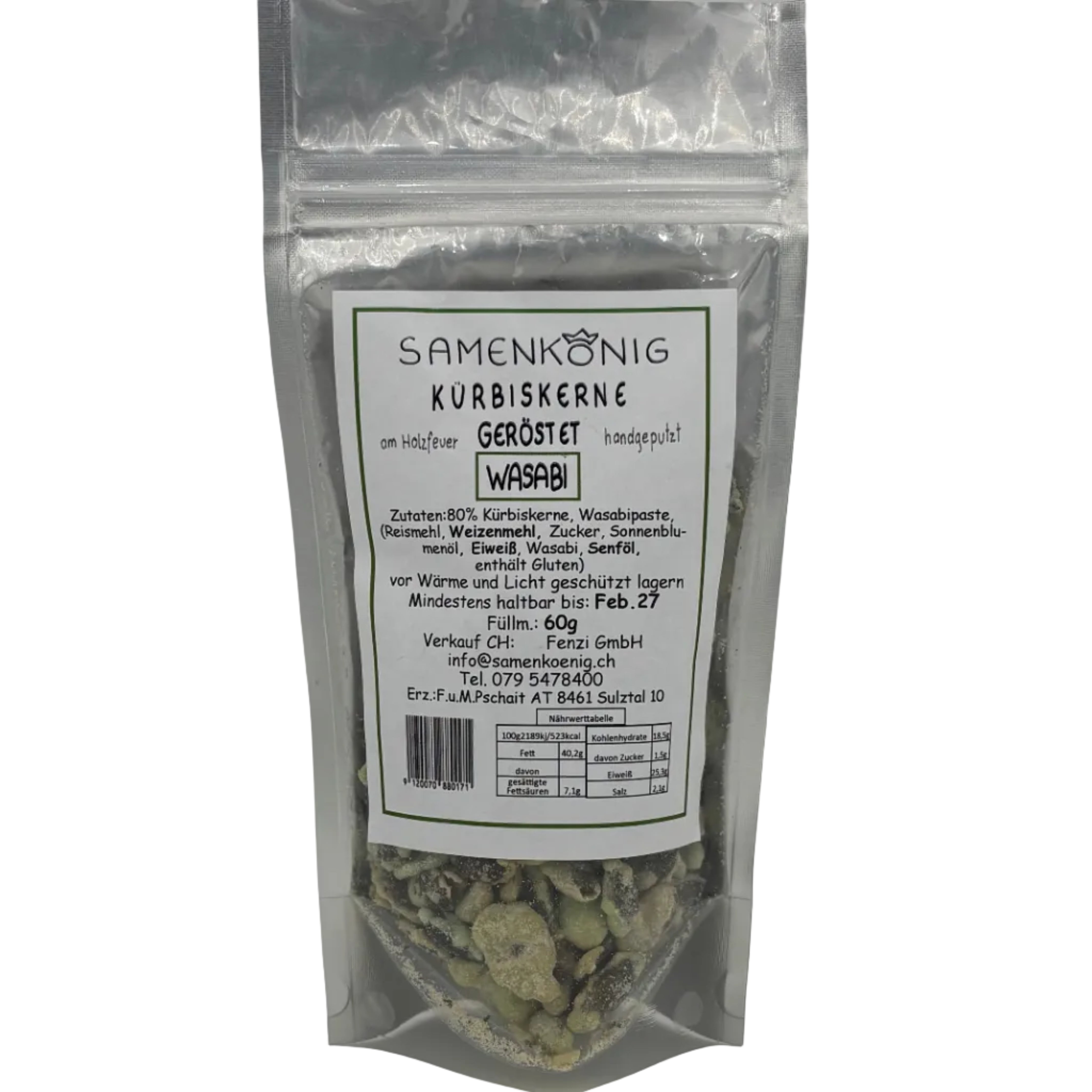 SAMENKÖNIG KÜRBISKERNE WASABI 60G